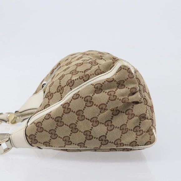 GUCCI GG Canvas Hand Bag Beige Gold 190525 Auth 199666V