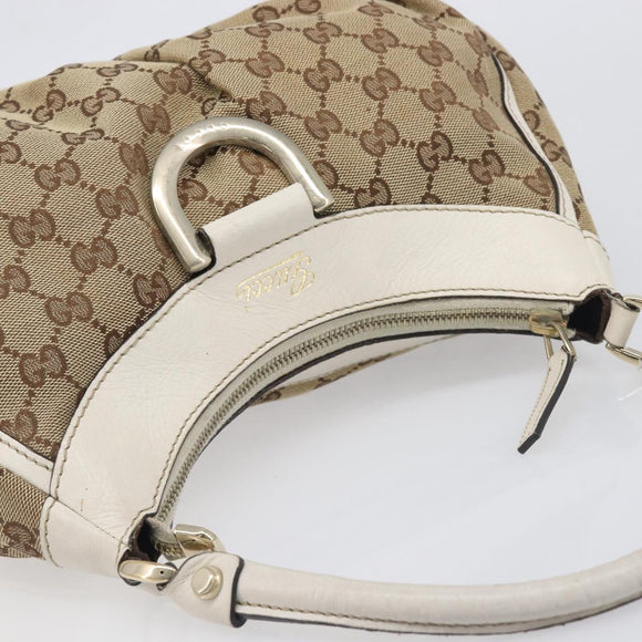 GUCCI GG Canvas Hand Bag Beige Gold 190525 Auth 199666V