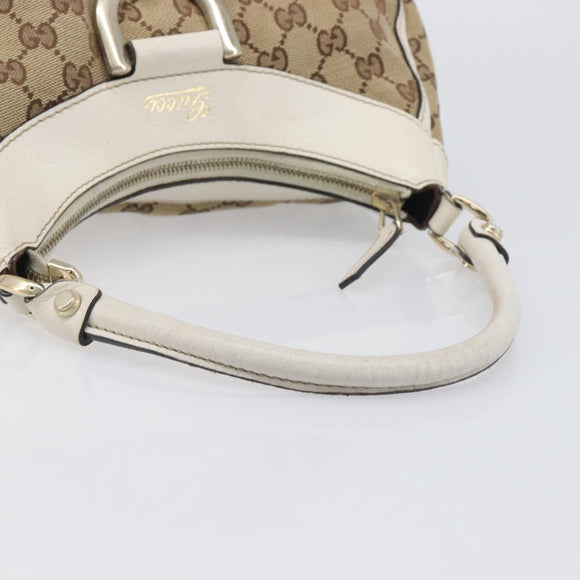 GUCCI GG Canvas Hand Bag Beige Gold 190525 Auth 199666V