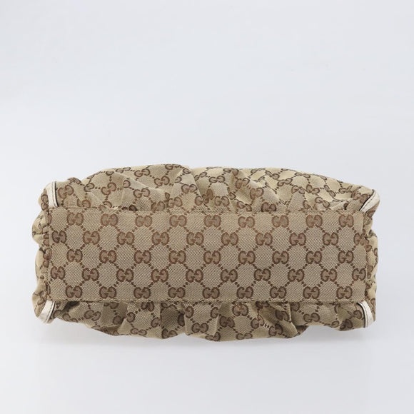 GUCCI GG Canvas Hand Bag Beige Gold 190525 Auth 199666V