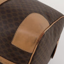 CELINE Macadam Canvas Boston Bag PVC Leather Brown Gold Auth 199669A-10