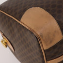 CELINE Macadam Canvas Boston Bag PVC Leather Brown Gold Auth 199669A-11