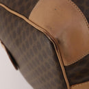 CELINE Macadam Canvas Boston Bag PVC Leather Brown Gold Auth 199669A-13