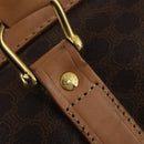 CELINE Macadam Canvas Boston Bag PVC Leather Brown Gold Auth 199669A-14