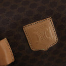 CELINE Macadam Canvas Boston Bag PVC Leather Brown Gold Auth 199669A-15