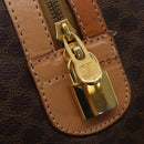 CELINE Macadam Canvas Boston Bag PVC Leather Brown Gold Auth 199669A-17