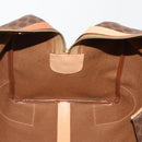 CELINE Macadam Canvas Boston Bag PVC Leather Brown Gold Auth 199669A-19
