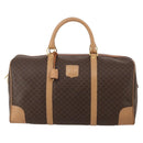 CELINE Macadam Canvas Boston Bag PVC Leather Brown Gold Auth 199669A-2