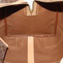 CELINE Macadam Canvas Boston Bag PVC Leather Brown Gold Auth 199669A-20