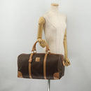 CELINE Macadam Canvas Boston Bag PVC Leather Brown Gold Auth 199669A-24