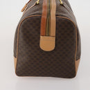 CELINE Macadam Canvas Boston Bag PVC Leather Brown Gold Auth 199669A-4