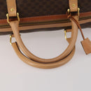 CELINE Macadam Canvas Boston Bag PVC Leather Brown Gold Auth 199669A-7
