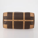 CELINE Macadam Canvas Boston Bag PVC Leather Brown Gold Auth 199669A-9