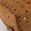 MCM Logogram Vicetos Boston Bag PVC Leather Brown Gold Auth 199670-15