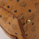 MCM Logogram Vicetos Boston Bag PVC Leather Brown Gold Auth 199670-17