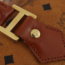 MCM Logogram Vicetos Boston Bag PVC Leather Brown Gold Auth 199670-9