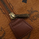 MCM Logogram Vicetos Boston Bag PVC Leather Brown Gold Auth 199670-10