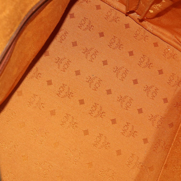 MCM Logogram Vicetos Boston Bag PVC Leather Brown Gold Auth 199670