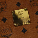 MCM Logogram Vicetos Boston Bag PVC Leather Brown Gold Auth 199670-12