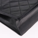 CHANEL Matelasse Chain Shoulder Bag Lamb Skin Black Gold CC Auth 199673V-9