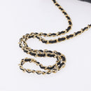 CHANEL Matelasse Chain Shoulder Bag Lamb Skin Black Gold CC Auth 199673V-7