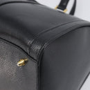 FENDI Boston Bag Leather Black Gold Auth 199674V-9