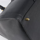 FENDI Boston Bag Leather Black Gold Auth 199674V-14