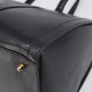 FENDI Boston Bag Leather Black Gold Auth 199674V-15