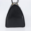 FENDI Boston Bag Leather Black Gold Auth 199674V-4