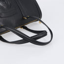 FENDI Boston Bag Leather Black Gold Auth 199674V-7