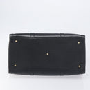 FENDI Boston Bag Leather Black Gold Auth 199674V-5