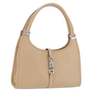 GUCCI Jackie Hand Bag Leather Beige Silver 002 1068 Auth 199675V-1
