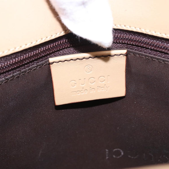 GUCCI Jackie Hand Bag Leather Beige Silver 002 1068 Auth 199675V