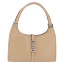 GUCCI Jackie Hand Bag Leather Beige Silver 002 1068 Auth 199675V-13