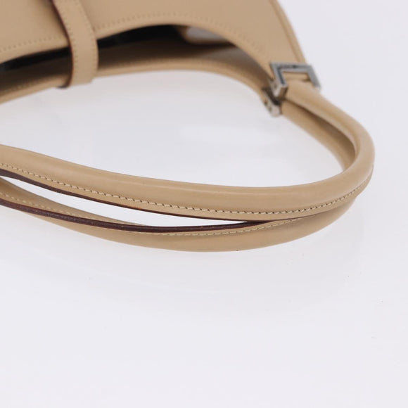 GUCCI Jackie Hand Bag Leather Beige Silver 002 1068 Auth 199675V