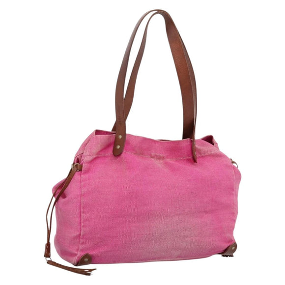 Miu Miu Tote Bag Canvas Pink Auth 199676