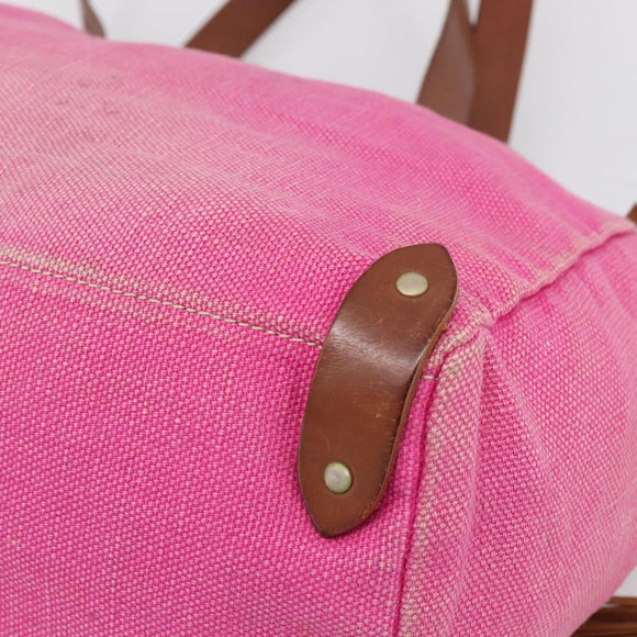 Miu Miu Tote Bag Canvas Pink Auth 199676