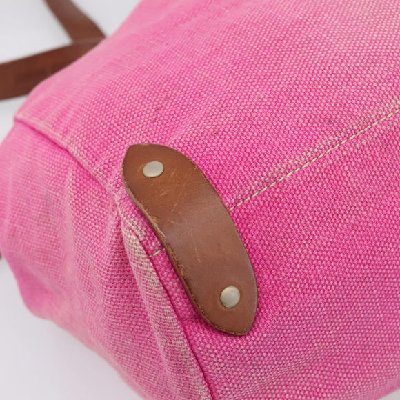 Miu Miu Tote Bag Canvas Pink Auth 199676