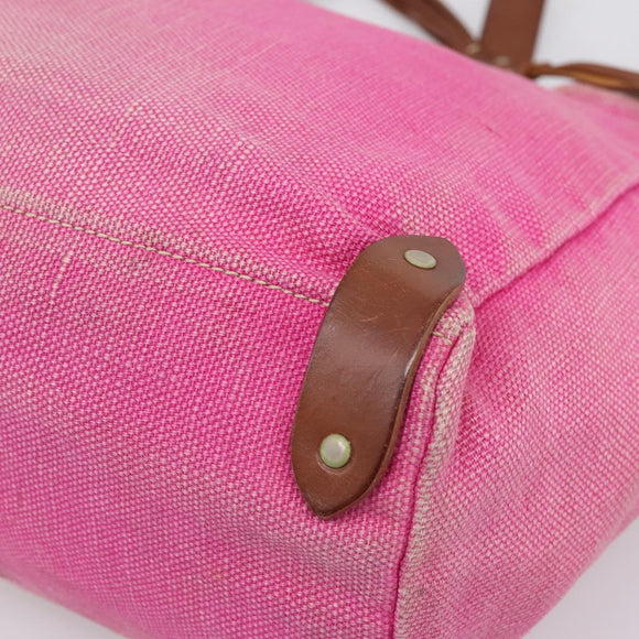 Miu Miu Tote Bag Canvas Pink Auth 199676