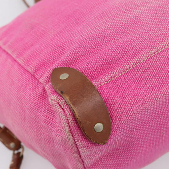 Miu Miu Tote Bag Canvas Pink Auth 199676