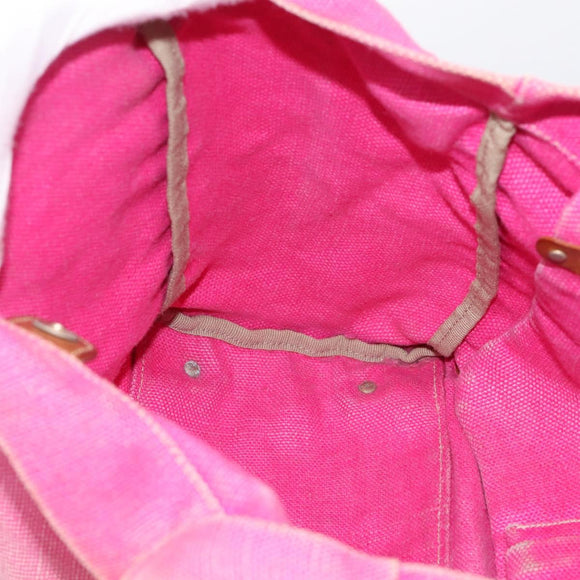 Miu Miu Tote Bag Canvas Pink Auth 199676