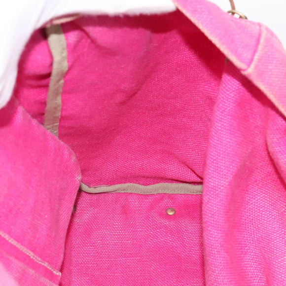 Miu Miu Tote Bag Canvas Pink Auth 199676