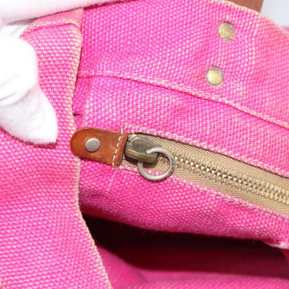 Miu Miu Tote Bag Canvas Pink Auth 199676