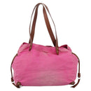 Miu Miu Tote Bag Canvas Pink Auth 199676-13