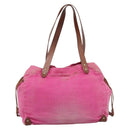 Miu Miu Tote Bag Canvas Pink Auth 199676-2