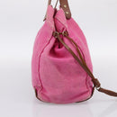 Miu Miu Tote Bag Canvas Pink Auth 199676-3