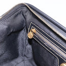 FENDI Pecan Canvas Boston Bag PVC Black Brown gold Auth 199677V-20