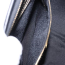 FENDI Pecan Canvas Boston Bag PVC Black Brown gold Auth 199677V-21