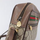 GUCCI GG Supreme Web Sherry Line Bag PVC Beige Gold 001 113 6472 Auth 199679-8