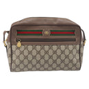 GUCCI GG Supreme Web Sherry Line Bag PVC Beige Gold 001 113 6472 Auth 199679-13